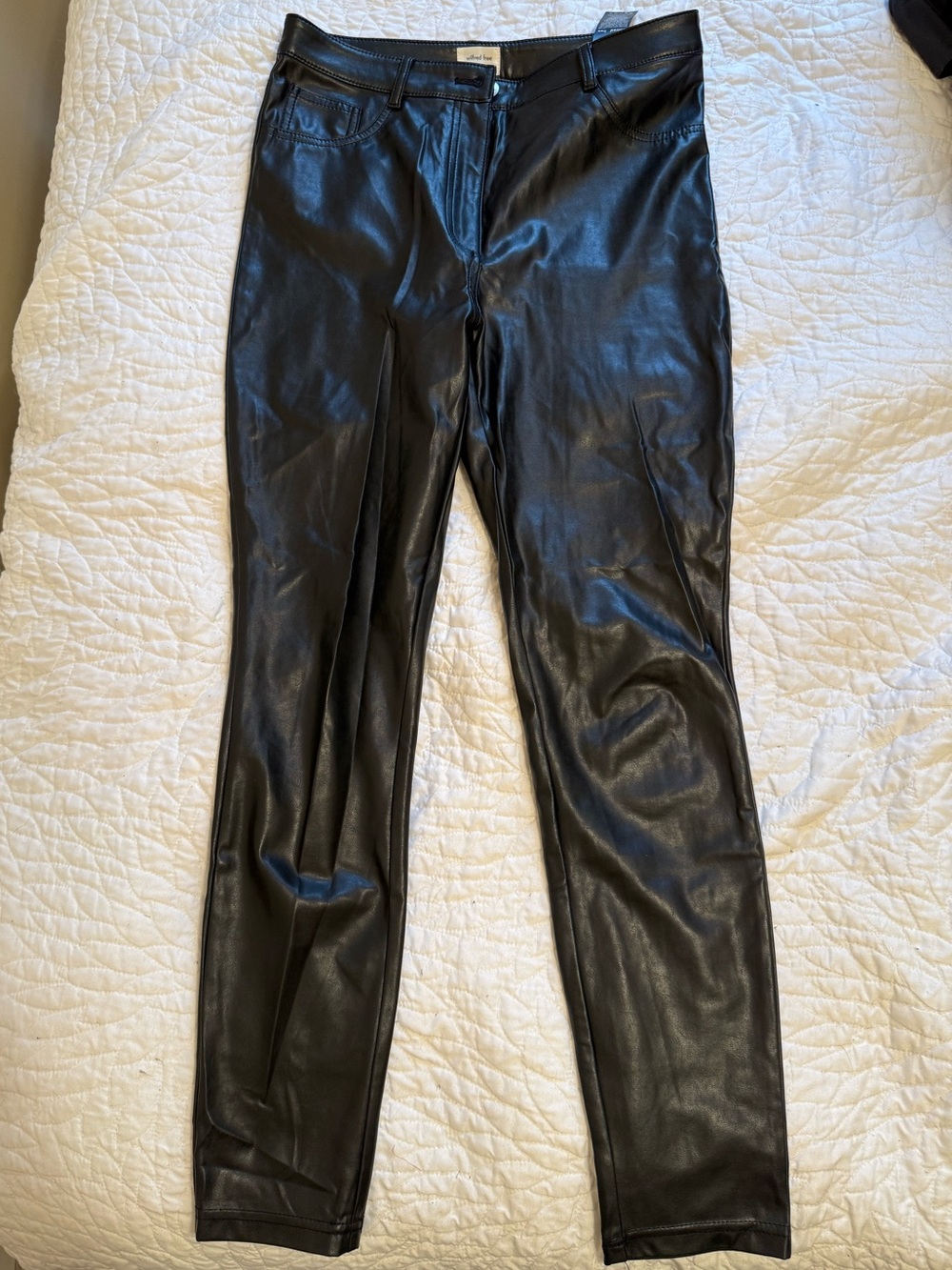 Aritzia Black Faux Leather Pants